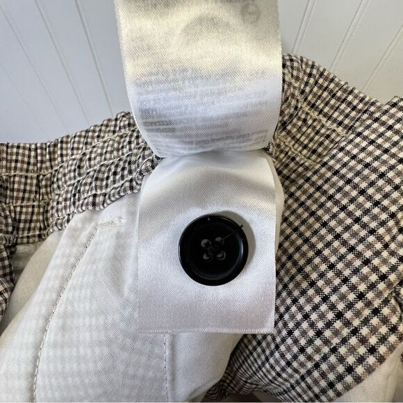 H&M M plaid Patterned work Pants elastic waist - Picture 11 of 13